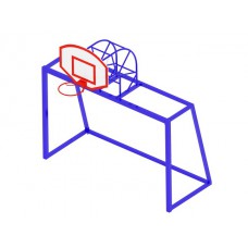 Ворота мини-футбольные с баскетбольным щитом 0758